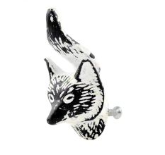 White Fox Face Distressed Iron Cabinet Knobs